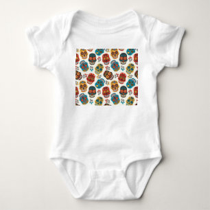 Tag des Toten, nahtloses Muster. Baby Strampler