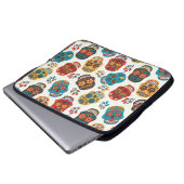 Tag des Toten, nahtloses Muster. Laptopschutzhülle (Vorne Knopf)