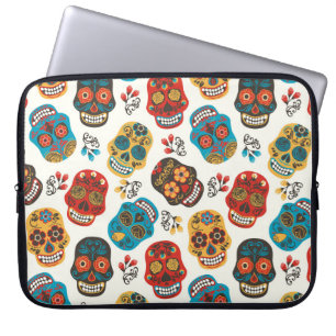 Tag des Toten, nahtloses Muster. Laptopschutzhülle