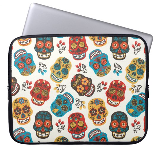 Tag des Toten, nahtloses Muster. Laptopschutzhülle (Vorderseite)