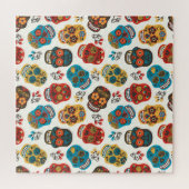 Tag des Toten, nahtloses Muster. Puzzle (Horizontal)