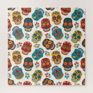 Tag des Toten, nahtloses Muster. Puzzle