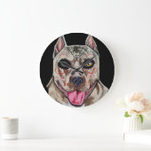 Tag des Toten Pitbull Große Wanduhr (Zuhause)