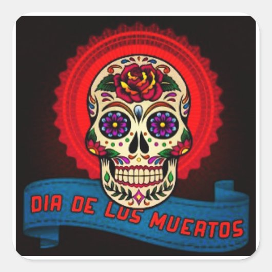 TAG DES TOTEN PLATTENKLEIDERS QUADRATISCHER AUFKLEBER (Vorderseite)