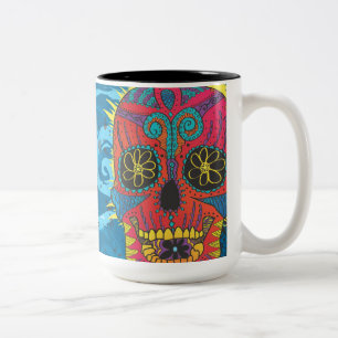 Tag des toten Regenbogen-Schädel-Daisy-Stammes-Tat Zweifarbige Tasse