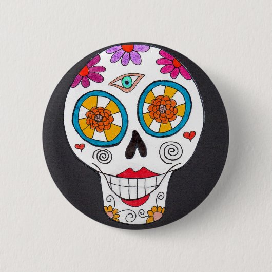 Tag des toten Schädel-Knopfes Button (Vorderseite)