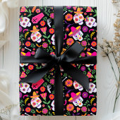 Tag des Toten Schädelmusters Geschenkpapier