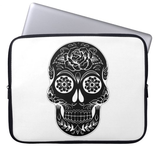 Tag des Toten Schädels Laptopschutzhülle (Vorderseite)