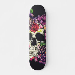 Tag des toten Schädels mit Blume Skateboard