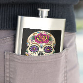 Tag des Toten Schädels mit Rose Flachmann (Beispiel)