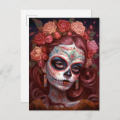 Tag des Toten Schädels Postkarte (Vorne/Hinten)