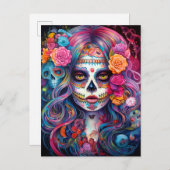 Tag des Toten Schädels Postkarte (Vorne/Hinten)