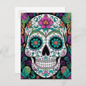Tag des Toten Schädels Postkarte (Vorne/Hinten)