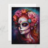 Tag des Toten Schädels Postkarte (Vorne/Hinten)