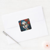 Tag des Toten Schädels Quadratischer Aufkleber (Umschlag)