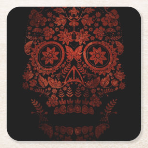 Tag des toten Schädels Rechteckiger Pappuntersetzer