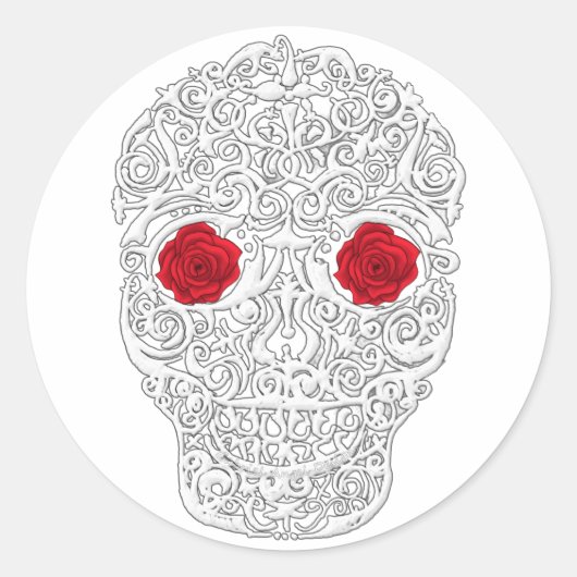 Tag des Toten Schädels Runder Aufkleber (Vorderseite)