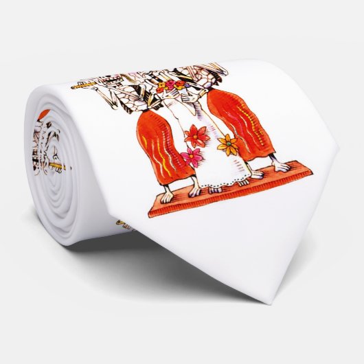 Tag des Toten Schädels - Skeleton Fiesta Krawatte (Gerollt)