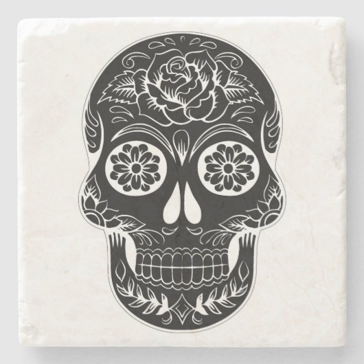 Tag des Toten Schädels Steinuntersetzer (Vorderseite)