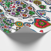 Tag des Toten Schädelwackelpapiers Geschenkpapier (Ecke)