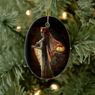 Tag des Toten Skeletts Goth Ästhetische Weihnachte Keramik Ornament