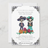 Tag des Toten Skeletts-Halloween-Party Einladung (Vorderseite)