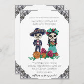 Tag des Toten Skeletts-Halloween-Party Einladung (Vorne/Hinten)