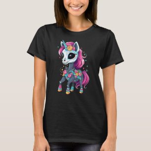 Tag des Toten Unicorn Dia De Los Muertos Party T-Shirt