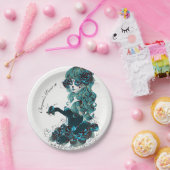 Tag des toten, wunderschönen Zuckerschlumpen-Makeu Pappteller (Party)