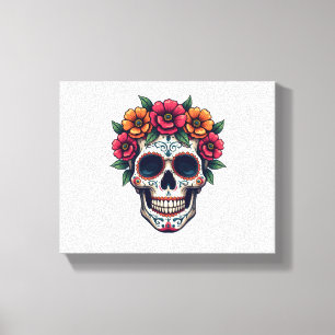 Tag des toten Zucker-Schädels – Dia de los Muertos Leinwanddruck
