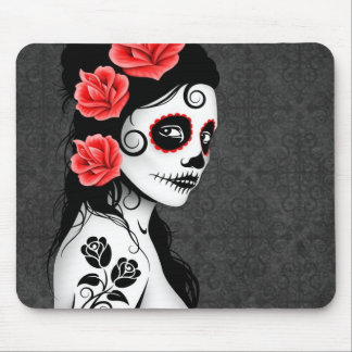 Tag des toten Zuckerschädel-Mädchens - Grau Mousepad