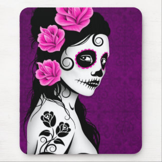 Tag des toten Zuckerschädel-Mädchens - lila Mousepad