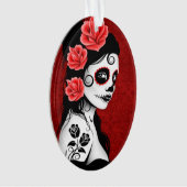 Tag des toten Zuckerschädel-Mädchens - Rot Ornament (Vorderseite)