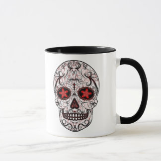 Tag des toten Zuckerschädel-- roten u. schwarzen Tasse
