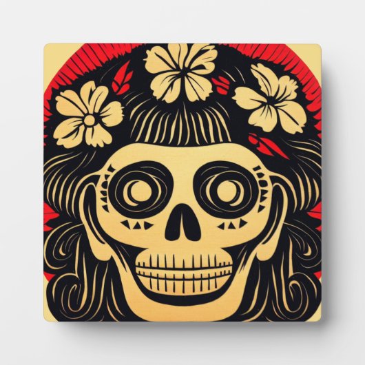 Tag des Toten Zuckerschädels 1 Fotoplatte (Vorderseite)