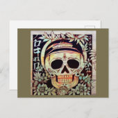 Tag des Toten Zuckerschädels 3 Feiertagspostkarte (Vorne/Hinten)