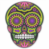 Tag des Toten Zuckerschädels Aufkleber (Vorderseite)