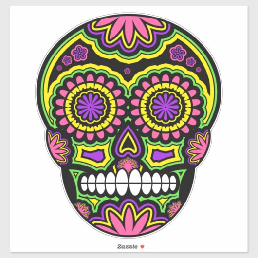 Tag des Toten Zuckerschädels Aufkleber (Blatt)