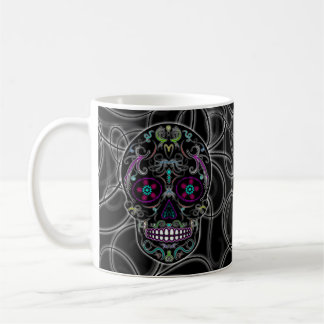Tag des toten Zuckerschädels - bunt Schwarzes Kaffeetasse