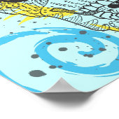 Tag des Toten Zuckerschädels Comic Tattoo Design Poster (Ecke)