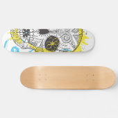 Tag des Toten Zuckerschädels Comic Tattoo Design Skateboard (Horizontal)