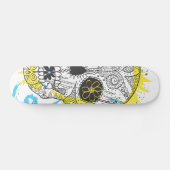 Tag des Toten Zuckerschädels Comic Tattoo Design Skateboard (Horizontal)