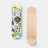 Tag des Toten Zuckerschädels Comic Tattoo Design Skateboard (Vorderseite)