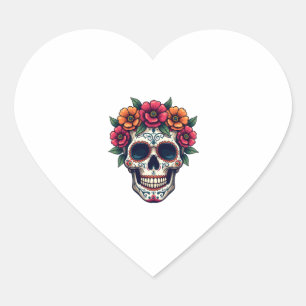 Tag des Toten Zuckerschädels � Dia de los Muertos  Herz-Aufkleber
