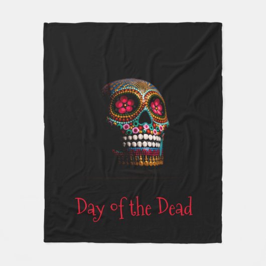 Tag des Toten Zuckerschädels Fleecedecke (Vorderseite)