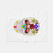 Tag des Toten Zuckerschädels Fleecedecke (Vorderseite (Horizontal))