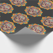 Tag des Toten Zuckerschädels Geschenkpapier (Ecke)