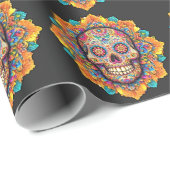 Tag des Toten Zuckerschädels Geschenkpapier (Rolleneckpunkt)