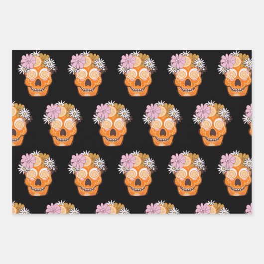 Tag des Toten Zuckerschädels Geschenkpapier Set (Vorderseite 3)