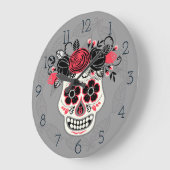 Tag des Toten Zuckerschädels Große Wanduhr (Winkel)
